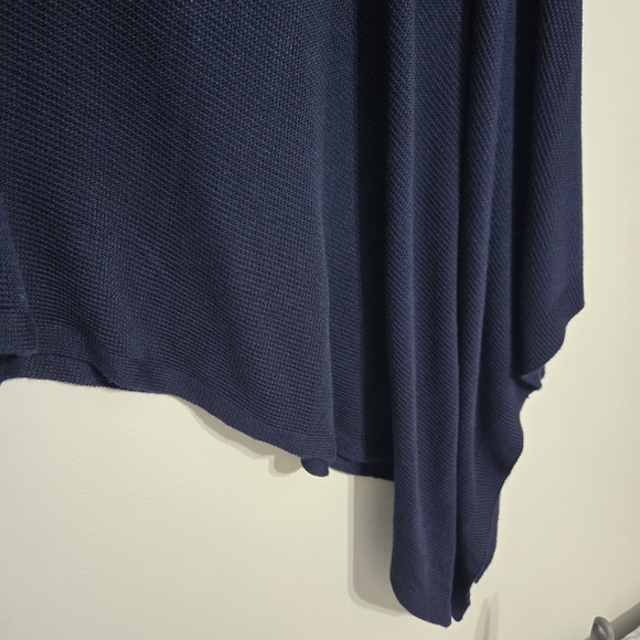 Oui Assymetric Dark Blue Poncho One Size - Picture 3 of 6